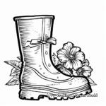 Spring Rain Boot and Flower Coloring Sheets 1