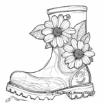 Spring Rain Boot and Flower Coloring Sheets 3