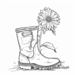 Spring Rain Boot and Flower Coloring Sheets 4