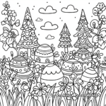 Springtime Easter Scenery Coloring Pages 3