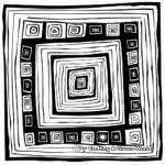 Square within Square: Layered Squares Coloring Pages 1