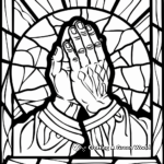 Stained Glass Praying Hands Coloring Pages 1