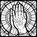 Stained Glass Praying Hands Coloring Pages 4