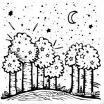 Star-filled Autumn Night Coloring Pages 2