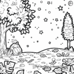 Star-filled Autumn Night Coloring Pages 4