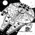 Star Wars Millennium Falcon Scene Coloring Pages 1