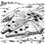 Star Wars Millennium Falcon Scene Coloring Pages 2