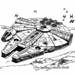 Star Wars Millennium Falcon Scene Coloring Pages 4