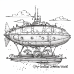 Steampunk Flying Machine Coloring Pages 3
