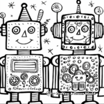 Steampunk Robots Coloring Pages for Kids 1