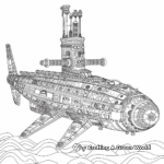 Steampunk Submarine Coloring Pages for Intricate Design Lovers 2