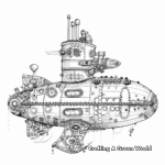 Steampunk Submarine Coloring Pages for Intricate Design Lovers 3