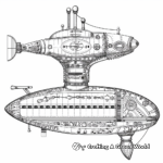 Steampunk Submarine Coloring Pages for Intricate Design Lovers 4