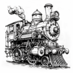 Steampunk Transportation Coloring Pages: Trains and Automobiles 4