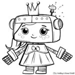 Storybook Robot Princess Coloring Pages 3