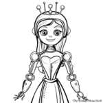 Storybook Robot Princess Coloring Pages 4