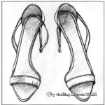 Strappy Sandal High Heel Coloring Pages 1