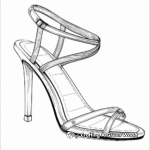 Strappy Sandal High Heel Coloring Pages 2