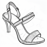 Strappy Sandal High Heel Coloring Pages 3