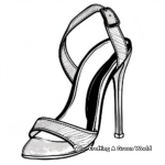 Strappy Sandal High Heel Coloring Pages 4