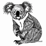 Stress Relief: Detailed Koala Mandala Coloring Pages 1