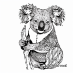 Stress Relief: Detailed Koala Mandala Coloring Pages 3