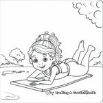 Stretching Downward Dog Yoga Coloring Pages 2