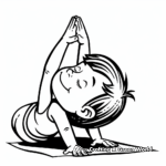Stretching Downward Dog Yoga Coloring Pages 4