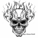 Striking Fire Skull Coloring Pages for Adults 1