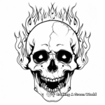 Striking Fire Skull Coloring Pages for Adults 2