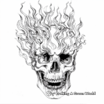 Striking Fire Skull Coloring Pages for Adults 3