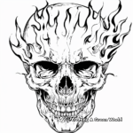 Striking Fire Skull Coloring Pages for Adults 4