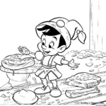 Stromboli and Pinocchio Dramatic Scene Coloring Pages 1
