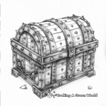 Studded Precious Treasure Chest Coloring Pages 2
