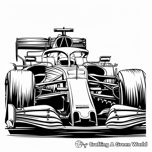 Stunning F1 Car Coloring Pages 1