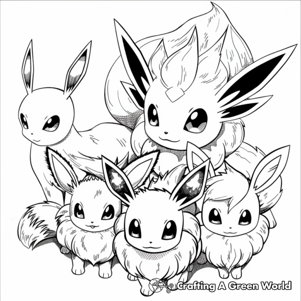 Stunning Flareon Eevee Evolution Coloring Pages 1