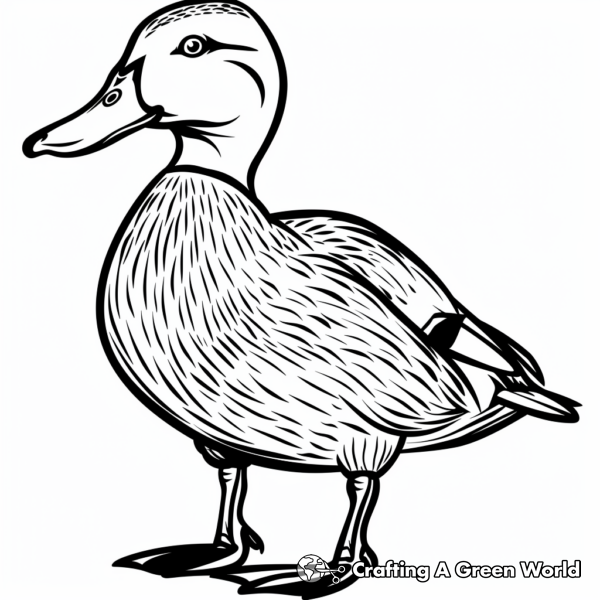 Stunning Male Mallard Duck Coloring Pages 1