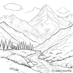 Stunning Mountain Scenes Coloring Pages 4