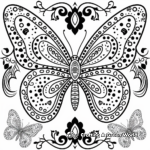 Stunning Paisley Butterfly Coloring Pages 2