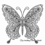 Stunning Paisley Butterfly Coloring Pages 3