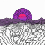Stunning Purple Sunset Coloring Pages 1