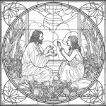 Stunning Stained Glass Window Easter Coloring Pages 1