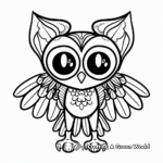Stunning Stylized Owlicorn Coloring Pages 4