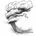 Stunning Supercell Tornado Coloring Pages 1