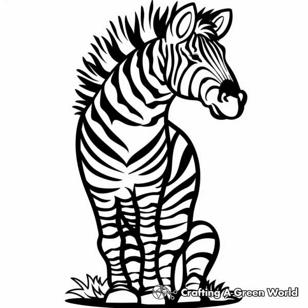 Stunning Zebra Stripe Coloring Pages 1
