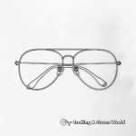 Stylish Aviator Glasses Coloring Pages 1