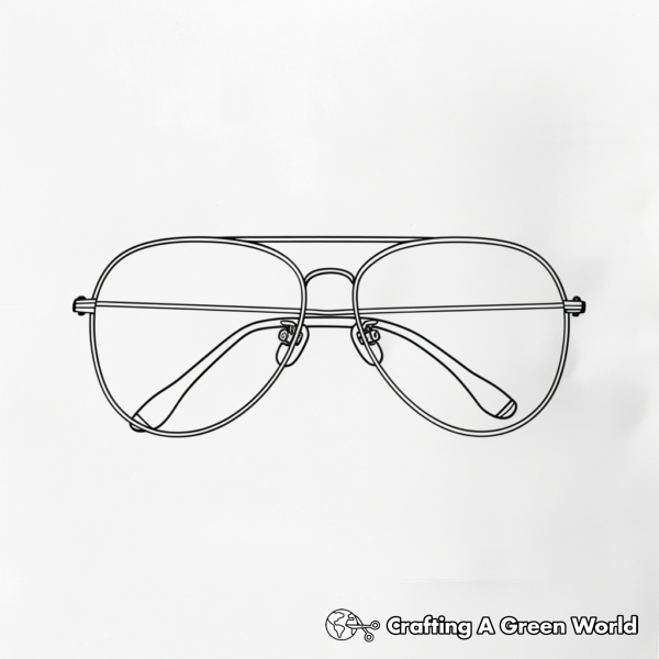 Stylish Aviator Glasses Coloring Pages 1