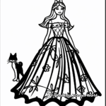 Stylish Black Barbie with Pets Coloring Pages 3