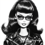 Stylish Black Barbie with Pets Coloring Pages 4
