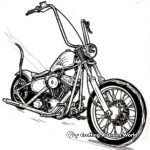 Stylish Harley Davidson Chopper Coloring Pages 1